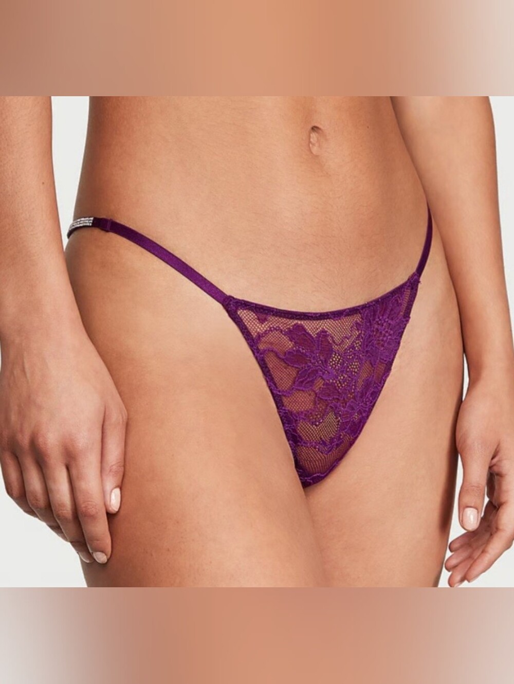 S M XXL Victoria's Secret Shine Strap V String Lace Thong Panty